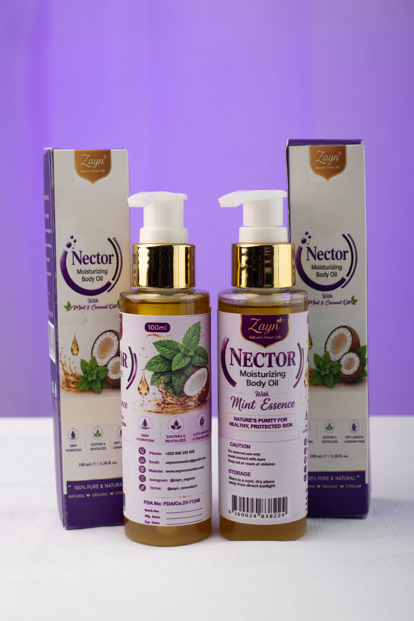 Nector Moisturizing Body Oil With Mint(100ml) - Image 4