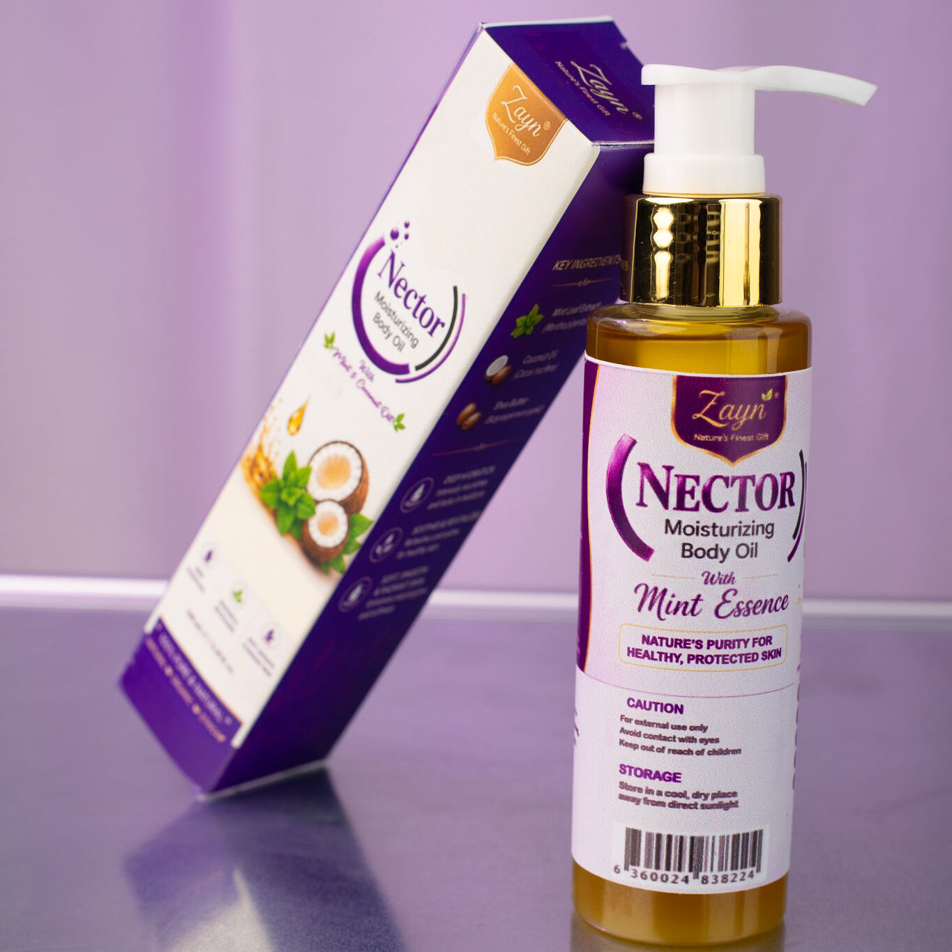 Nector Moisturizing Body Oil With Mint(100ml) - Image 3
